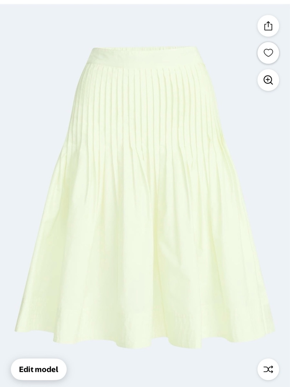 NWT Free Assembly Women’s Pintuck Pleated A-Line Midi Skirt Yellow Size Large - Picture 2 of 5